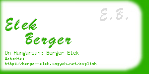 elek berger business card